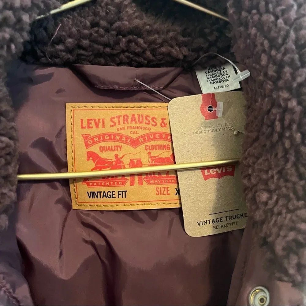NWT Levi's Men's Plaid Sherpa Jacket - Picture 5 of 7